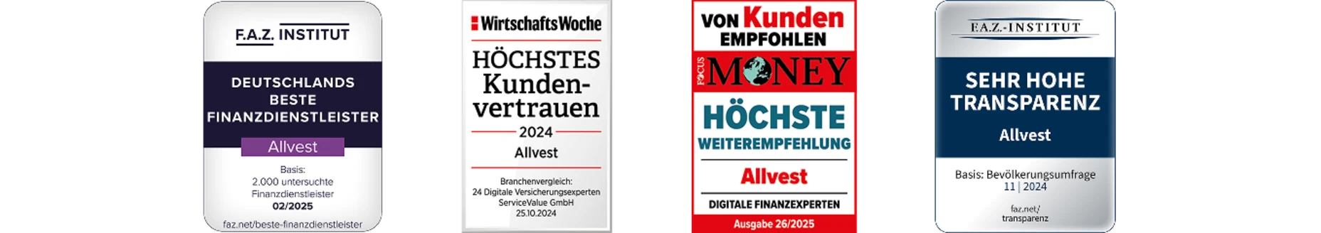 Anreihung der Siegel Auszeichnungen